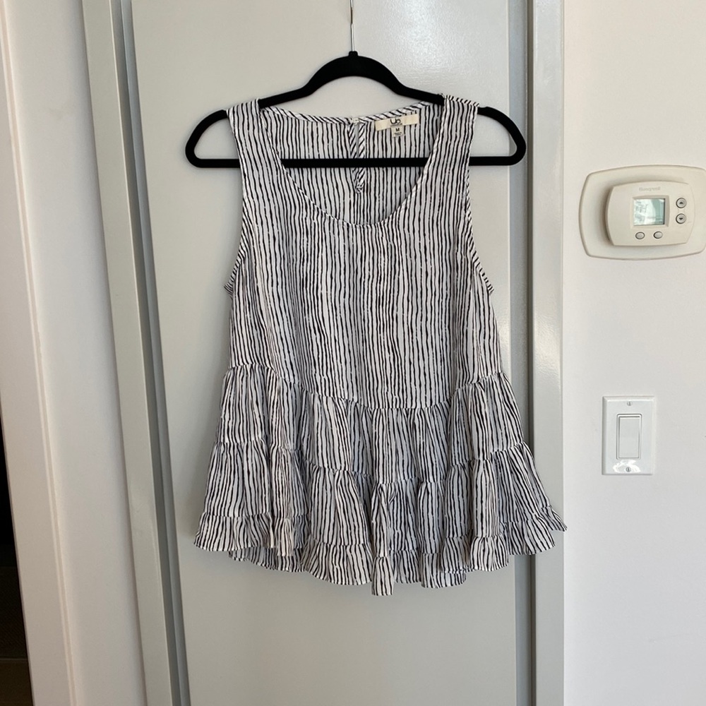 Ya Los Angeles Black and White Striped Tank Top